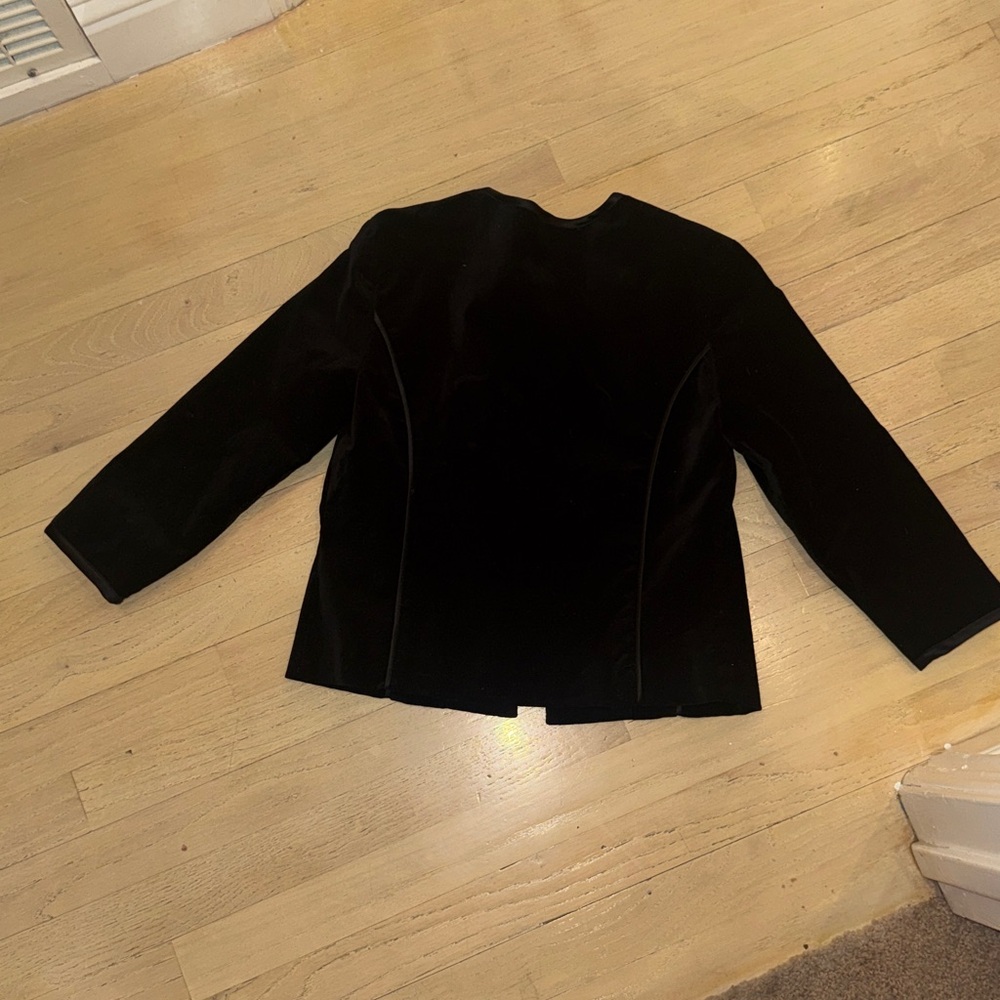 Behnaz Sarafpour Black Velvet Tailored Jacket - Picture 2 of 2